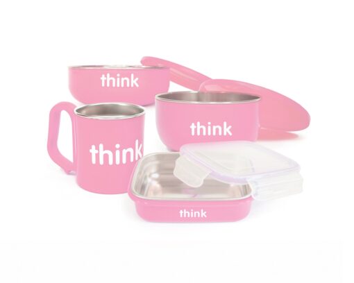 Thinkbaby Complete BPA Free Feeding Set (Pink) Pink 4 Piece Set