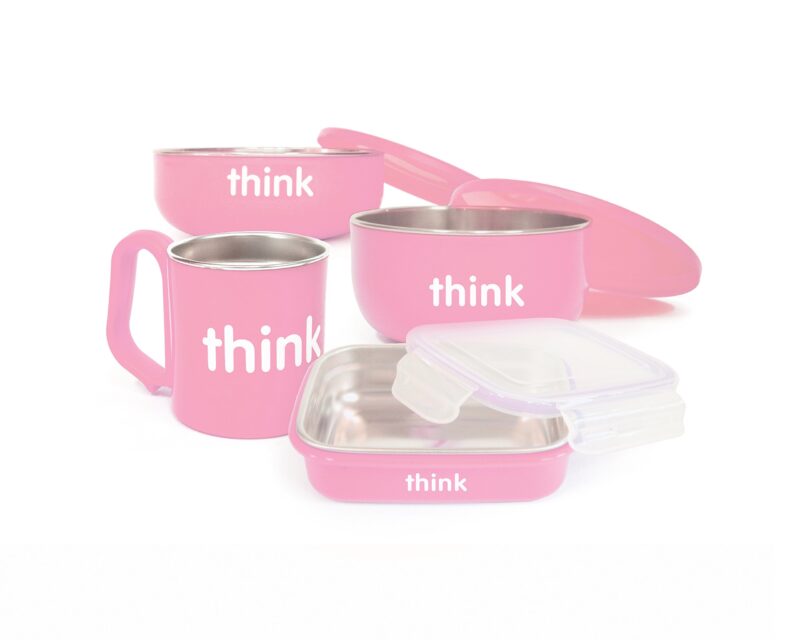 Thinkbaby Complete BPA Free Feeding Set (Pink) Pink 4 Piece Set Swiftsly