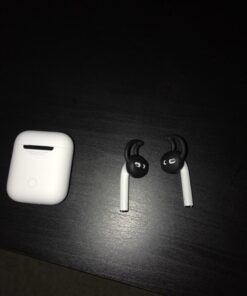 EarBuddyz 2.0 Ear Hooks and Covers Accessories Compatible with Apple AirPods 1 & 2 or EarPods Headphones/Earphones/Earbuds (3 Pairs) (Black) Black 48 71oZDNbJGEL
