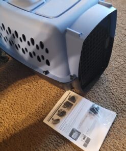 Petmate Pet Porter Fashion Dog Kennel 26", Parisian Blue & Black, for Pets 20-25lbs, Made in USA 26.0"L x 18.6"W x 16.5"H 40 71oZXS8AQRL