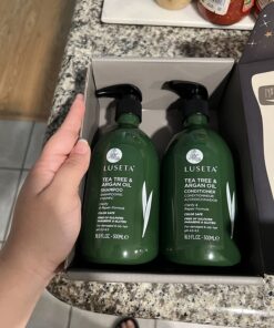 Luseta Tea Tree Shampoo and Conditioner Set with Argan Oil for Oily Hair Clarifying, Fighting Dandruff Sulfate Paraben Free for Men and Women 2x16.9oz 16.9 Fl Oz (Pack of 2) 44 71obiKLvxXL