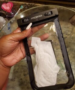 MoKo Waterproof Phone Pouch Holder, Cellphone Case Dry Bag with Lanyard Armband Compatible with iPhone 14 13 12 11 Pro Max, Samsung S21/S20/S10, Black 41 71oc1NDxwsL