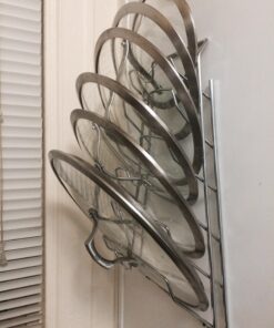 Organize It All Wall Cabinet Door Mounted Pot Lid Rack | Metal Wire | Dimensions 10.63" x 4.00" x 16.63" | Kitchen Storage | Sliver Chrome 41 71ocK P8jYL