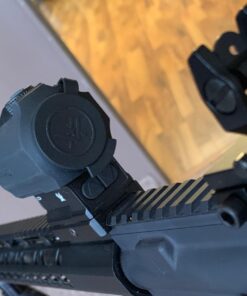 Feyachi Flip Up Iron Sight Front Rear Sight Compatible for Picatinny Rail and Weaver Rail of Rifle, Foldable Sights Black 85 71odJe3Sw2L