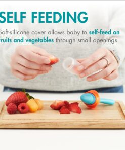 Boon Pulp Easy Grip Frozen Food Silicone Feeder & Baby Teething Toy, Coral/Purple 2 Pack 11 71ogJbKKZHL