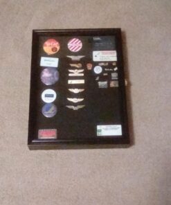 Large 19"X 14" Pin Display Case Medal Shadow Box with 98% UV Protection for Military Medals, Beach Tags, Jewelry Pins, Pin Gift, Insignia Ribbons, Pin Collectibles Black Finish 39 71ogcRyqL