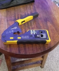 Klein Tools VDV226-110 Ratcheting Modular Data Cable Crimper / Wire Stripper / Wire Cutter for RJ11/RJ12 Standard, RJ45 Pass-Thru Connectors 48 71ogr7Th1ML