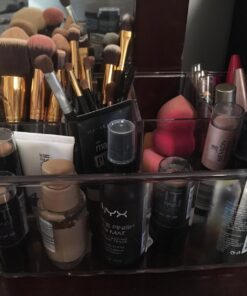 STORi 5-Compartment Clear Plastic Organizer | Rectangular Divided Makeup and Vanity Storage Bin and Office Desk Caddy | Scalloped Wall Design | Made in USA 66 71oh34W838L