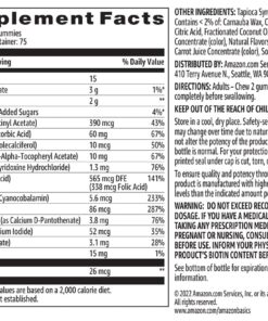 Amazon Basics Adult Multivitamin, 150 Gummies, 75-Day Supply, Mixed Berry & Cherry (Previously Solimo) 150 Count (Pack of 1) 21 71ohO5gM4GL 1