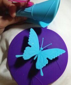 Silicone Cup Lids - Creative Butterfly Mug Cover From ME.FAN - Anti-dust Airtight Seal Silicone Drink Cup Lids - Hot Cup Lids 6 Set In Bright Colors 6 Set-Butterfly 40 71ok6Adv4L