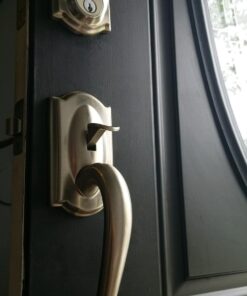 SCHLAGE Connect Camelot Touchscreen Deadbolt with Built-In Alarm and Handleset Grip with Accent Lever, Satin Nickel, FE469NX ACC 619 CAM RH, Works with Alexa Right Camelot 42 71ol2WfdVIL