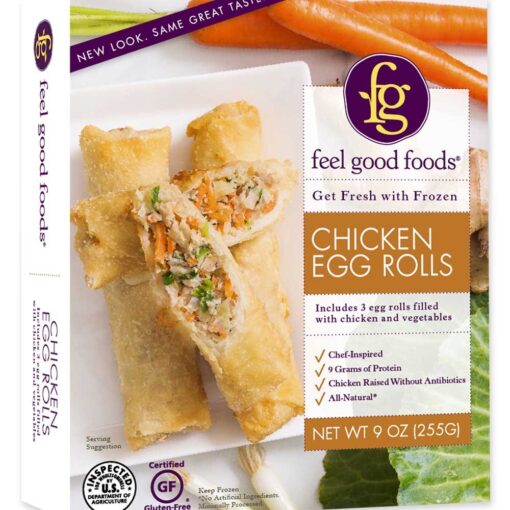 FEEL GOOD FOODS Egg Rolls Gluten Free Chicken, 9 Ounce (Pack of 9)