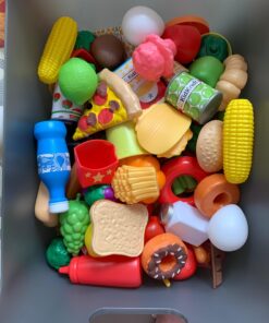 KidKraft 115-Piece Deluxe Tasty Treats Pretend Play Food Set, Plastic Grocery and Pantry Items, Gift for Ages 3+ 71 71om1Cp6mCL