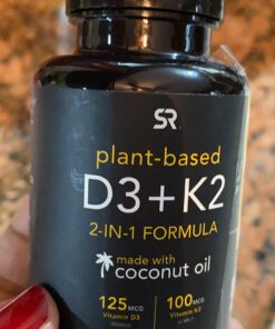 Sports Research Vitamin D3 + K2 with 5000iu of Plant-Based D3 & 100mcg of Vitamin K2 as MK-7 - Vegan Certified & Non-GMO Verified - 120 Softgels 120 Count (Pack of 1) 30 71om9QfKeZL