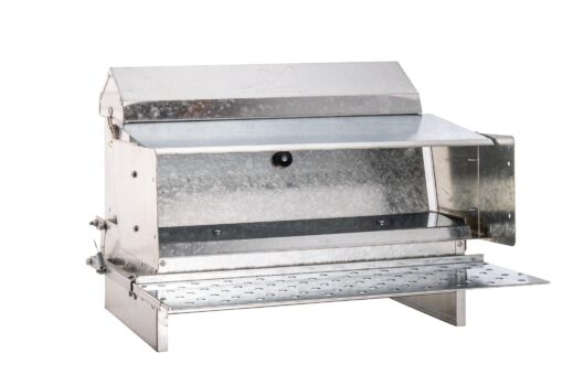 RentACoop Automatic Metal Treadle Feeder - Outdoor Use, Rainproof - Suitable for Chicken, Bantams, Poultry, Pheasants, etc. - 25lb Capacity 25LB Treadle Feeder