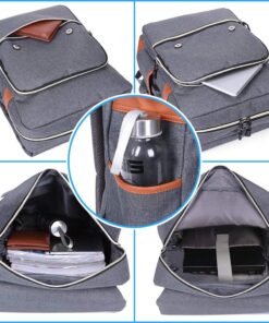 Modoker Vintage Laptop Backpack for Women Men,Travel Backpacks with USB Charging Port Fashion Backpack Fits 15.6Inch Notebook, Grey 26 71omiUsdVbL