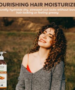 Viva Naturals Sweet Almond Oil - 100% Pure Hair and Skin Softener, Non-Greasy for Massage, Carrier Oil for Essential Oils and DIY Beauty Blends, Expeller-Pressed Almond Oil for Body, Non-GMO, 16 fl oz 16 Fl Oz (Pack of 1) 30 71onUmKetyL