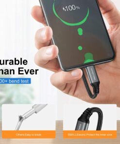 SMALLElectric USB Type C Cable 5-Pack 3FT, USB Type A to C Fast Charger Cords for Samsung Galaxy S20 S10 S9 S8 Plus, Braided Fast Charging Cable for Note 10 9 8, LG V50 V40 G8 G7,(Grey) 3foot Grey 26 71opapToG7L