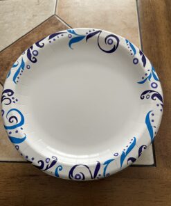 Dixie Paper Plates, 8 1/2 inch, Dinner Size Printed Disposable Plate, 90 Count Multicolor 34 71oqnnHBkL