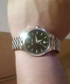 cofuo Mens Stainless Steel Analog Watch, Mens Luxury Wrist Dress Waterproof Watches, Quartz Classic Work Business Casual Watch with Roman Numeral Black 31 71oqwuST9LL