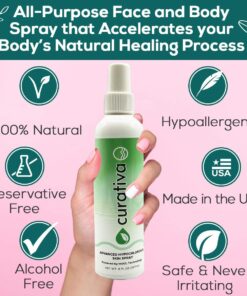 Curativa Bay .02% Hypochlorous Skin Spray, Clear Skin, Most effective For Total Skin Health and the Base for all Skin Care. 100% Organic, Made in USA, Produces Great Results 8 OZ. 11 71or0hVO2NL