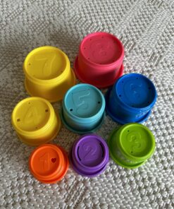 The First Years Stack & Count Stacking Cups - Toddler Toys - Learning and Baby Bath Toys for Kids - 8 Count 9 Piece Set 27 71or5BHTKRL