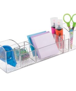 iDesign 43030 Med+ 12" Plastic Divided Vanity Medication and Bathroom Accessory, 12" x 3" x 3.5", Multi-Level Organizer 32 71orMKDfCvL