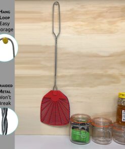 Bug & Fly Swatter – Braided Metal Handle 6 Pack Fly Swatters – Indoor/Outdoor – flyswatter 18 inch - Set of 6 20 71orO ysF3L