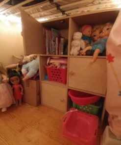 Furinno Pasir 3 Tier Shelf with 3 Door/Round Handle, Steam Beech 23.6(W)x9.4(D)x31.5(H) inches 29 71osH2cM3gL