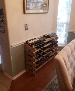Stackable Modular Wine Rack Wine Storage Rack Holder Display Shelves for Wine Cellar or Basement, Freestanding Wine Rack Thick Wood Wobble-Free (Unfinished, 12 X 6 Rows (72 Slots)) 40 71ot0JVFvSL