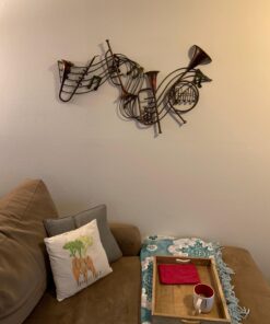 Deco 79 Metal Musical Notes Wall Decor with Trumpets, 39" x 4" x 22", Brown 39" x 4" x 22" 28 71otWG3E53L