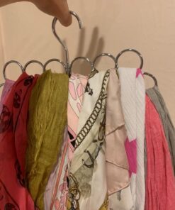 iDesign Axis Metal Loop Scarf Hanger, No Snag Closet Organization Storage Holder for Scarves, Men's Ties, Women's Shawls, Pashminas, Belts, Accessories, Clothes, 18 Loops ,0.3" x 9.9" x 11.2", Chrome 35 71ou0IT0ozL