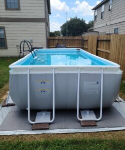 INTEX 26791EH Prism Frame Premium Rectangular Above Ground Swimming Pool Set: 16ft x 8ft x 42in – Includes 1000 GPH Cartridge Filter Pump – Removable Ladder – Pool Cover – Ground Cloth 16ft x 8ft x 42in / Rectangular 45 71ovlPa6HL