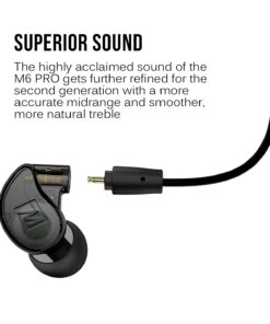 MEE audio M6 PRO In Ear Monitor Headphones for Musicians, 2nd Gen Model With Upgraded Sound, Memory Wire Earhooks & Replaceable Cables, Noise Isolating Professional Earbuds, 2 Cords Included (Black) In-Ear Monitors Black 22 71owYMWqSkL 3