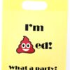 L LIFETIME Party Favor Plastic Goodie Bags with Handles- Theme Birthday Supplies Gift Bag for Kids and Adults – I'm Pooped (24 Pack) 13 71oyNkbRbIL