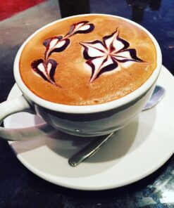 Konitz Coffee Bar Cappuccino Coffee Cups Set with Saucers, White Cappuccino Cups Set of 4 - 6 oz Coffee Cup Set with Saucers, Porcelain Cappuccino Cup 1 Giftboxed Set 54 71ozPnXMRJL