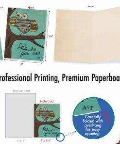 Alternative view of The Best Card Company - 10 Blank Note Cards for Kids (4 x 5.12 Inch) - Cute Assorted Boxed Notecards, Fun Child Cards - Life's A Hoot M6630OCB