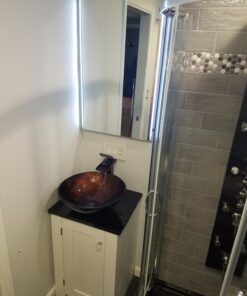 Aquaterior Modern Bathroom Round Artistic Tempered Glass Vessel Vanity Sink Bowl Basin Spa (FAUCET NOT INCLUDED) Flame Red 37 71ozk1YndvL