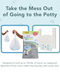 Kalencom Potette Plus Potty Seat Liners - Disposable, Leakproof Liners for Travel Potty Seat - Fragranced to Absorb Odor - 30 Count 14 71p QtDGb4L