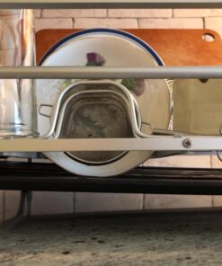 KINGRACK Aluminum Dish Drying Rack,Large Dish Rack and Drain Board Set,Kitchen Dish Rack 42 71p0zyAxU1L