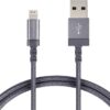 Amazon Basics Nylon Braided Lightning to USB A Cable, MFi Certified Apple iPhone Charger, Dark Gray, 3-Foot 3 Feet 1