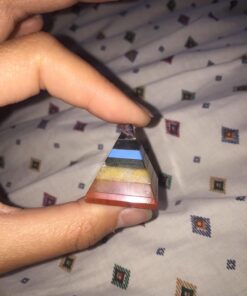 CHAKRA PYRAMID STONE w/ 7 Chakra Stones ~ Red Jasper, Aventurine, Golden Quartz, Amethyst ~ 30-40mm Size by Shambala Shop 37 71p33JjexwL