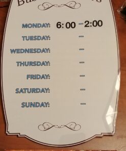 Cosco Business Hours Boutique Sign Static Cling Numbers Included 8 x 12 inches (098392) 10 71p4QY9IiVL