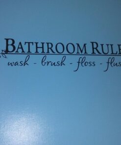 Black 5.5" x 22" Bathroom Rules Wash Brush Floss Flush Quote Saying Wall Sticker Home Decal Decor for Bathroom 5.5" x 22" Black 14 71p6P59GabL