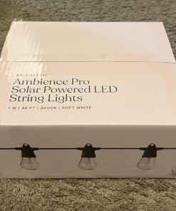 Brightech Ambience Pro Solar Powered Outdoor String Lights, 48 Ft Commercial Grade Waterproof Patio Lights, 15 Edison Bulbs, Shatterproof LED Chirstmas Solar String Lights - 1W LED, Soft White 48 Feet 33 71p6gXNVd0L