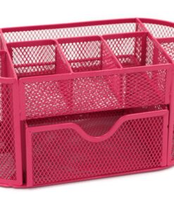 Mesh Desk Organizer Office Supply Caddy Drawer with Pen Holder Collection Pink 15 71p6vJvmStL
