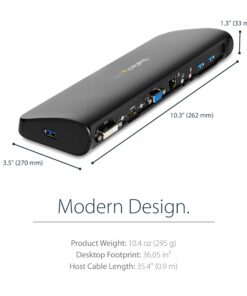 StarTech.com Dual Monitor USB 3.0 Laptop Docking Station with HDMI/DVI/VGA, 3x USB-A Hub, GbE, Audio, Universal Type-A Dock for Windows/macOS/ChromeOS - TAA Compliant (USB3SDOCKHDV) 16 71p7o 5y2L