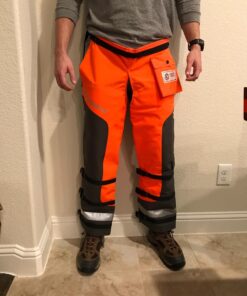 Husqvarna Technical Apron Wrap Chainsaw Chaps 36- to 38-Inch, Chainsaw Safety Equipment with 5 Layers, Adjustable Belt and Gear Pocket, Orange 36-38 In. Orange/Gray Tech. 44 71p8fuY6fFL