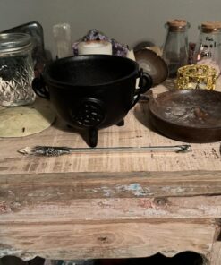 CircuitOffice Cast Iron Cauldron 4 1/2" Diameter Triquetra 17 71p9OZKz BL