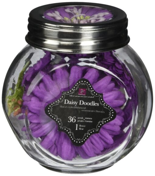 Prima 712198 3 by 2-Inch Daisy Doodles Flowers, Violette